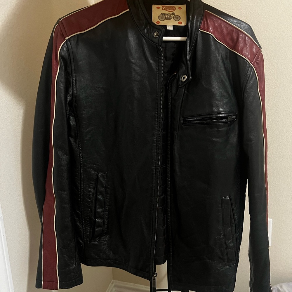 Wilson Black and Burgundy Leather Jacket
